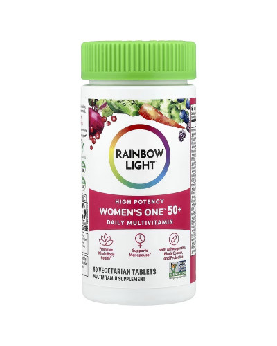 Мультивитамины для женщин 50+, Women's One 50+, High Potency, Rainbow Light, 60 таблеток Мультивитамины для женщин 50+, Women's One 50+, High Potency, Rainbow Light, 60 таблеток