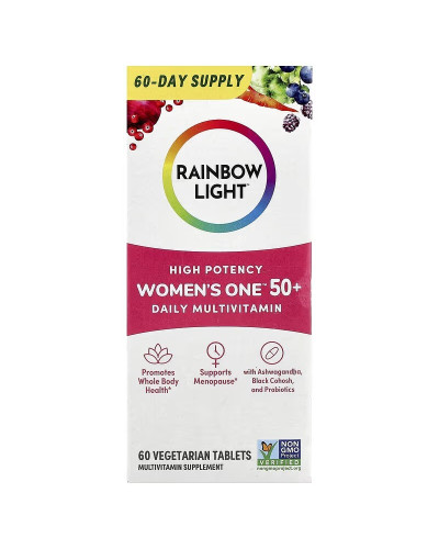 Мультивитамины для женщин 50+, Women's One 50+, High Potency, Rainbow Light, 60 таблеток