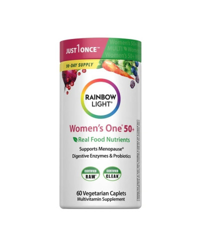 Мультивитамины для женщин 50+, Women's One 50+, High Potency, Rainbow Light, 60 таблеток Мультивитамины для женщин 50+, Women's One 50+, High Potency, Rainbow Light, 60 таблеток