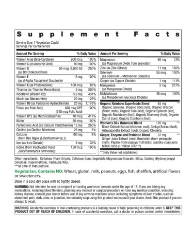 Мультивитамины для женщин 50+, Women's One 50+, High Potency, Rainbow Light, 60 таблеток Мультивитамины для женщин 50+, Women's One 50+, High Potency, Rainbow Light, 60 таблеток