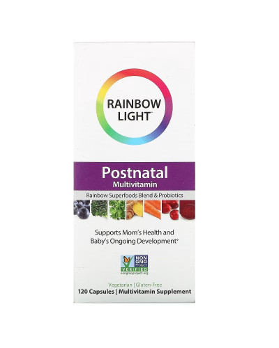 Мультивитамины для Женщин в Послеродовой Период, Postnatal Multivitamin, Rainbow Light, 120 капсул