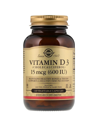 УЦІНКА Вітамін D3, Cholecalciferol, Solgar, 15 мкг, 600 МЕ, 120 вегетаріанських капсул (без плівки) УЦІНКА Вітамін D3, Cholecalciferol, Solgar, 15 мкг, 600 МЕ, 120 вегетаріанських капсул (без плівки)