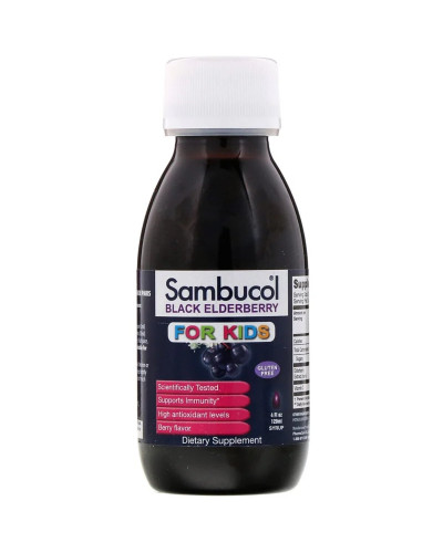 Підтримка імунної системи для дітей, Сироп чорної бузини, Black Elderberry Syrup, Sambucol, 4 унції (120 мл)