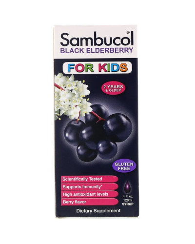 Підтримка імунної системи для дітей, Сироп чорної бузини, Black Elderberry Syrup, Sambucol, 4 унції (120 мл)