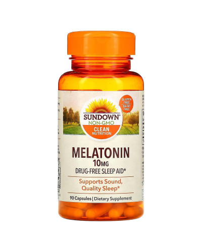 Мелатонин, 10 мг, Melatonin, Sundown Naturals, 90 капсул