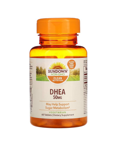 Дегидроэпиандростерон, 50 мг, DHEA, Sundown Naturals, 60 таблеток