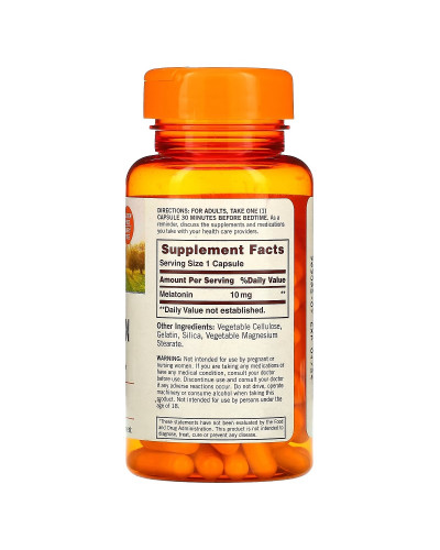 Мелатонин, 10 мг, Melatonin, Sundown Naturals, 90 капсул