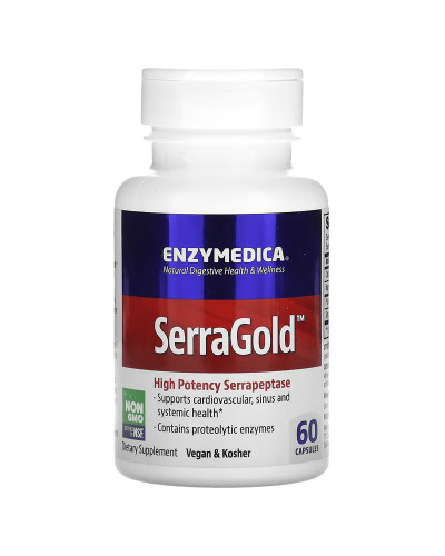 Серрапептаза, SerraGold, High Potency Serrapeptase, Enzymedica, 60 капсул