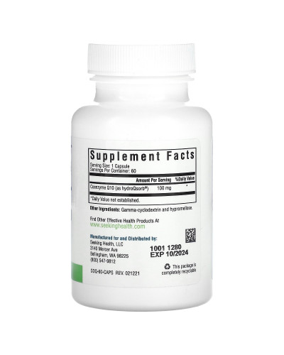 Коэнзим Q10, 100 мг, Optimal CoQ10, Seeking Health, 60 вегетарианских капсул Коэнзим Q10, 100 мг, Optimal CoQ10, Seeking Health, 60 вегетарианских капсул