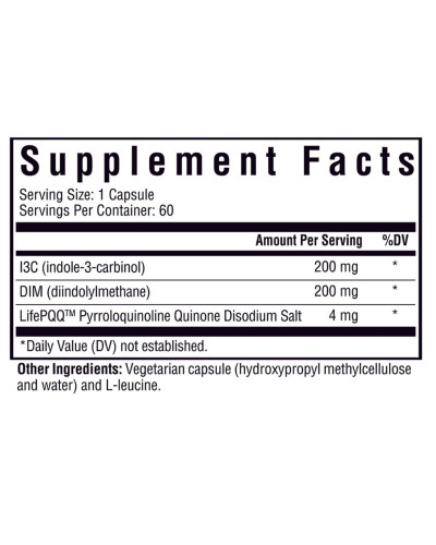 Здоровий метаболізм естрогену з PQQ, DIM + I3C з PQQ, Seeking Health, 60 вегетаріанських капсул