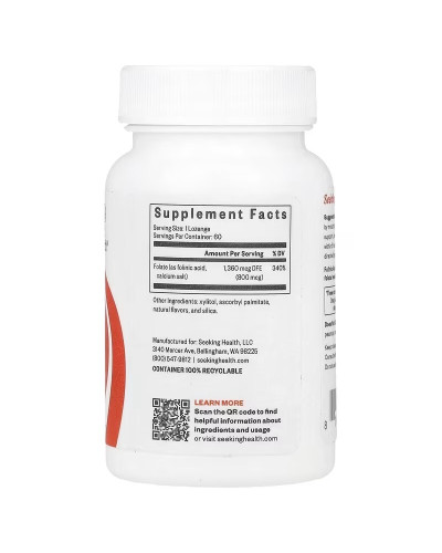 Фолієва кислота, 800 мкг, Folinic Acid, Seeking Health, 60 льодяників