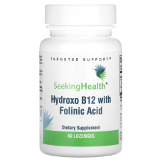Витамин B12 и Фолиевая кислота, Hydroxo B12 With Folinic Acid, Seeking Health, 60 жевательных таблеток