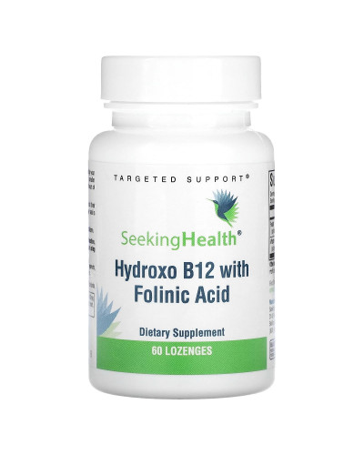 Вітамін B12 та Фолієва кислота, Hydroxo B12 With Folinic Acid, Seeking Health, 60 жувальних таблеток