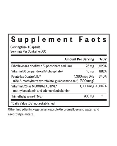 Здоровий рівень гомоцистеїну, Homocysteine ​​Nutrients, Seeking Health, 60 капсул