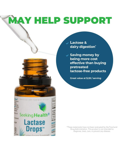 Лактаза в каплях, Lactase Drops, Seeking Health, 15 мл Лактаза в каплях, Lactase Drops, Seeking Health, 15 мл