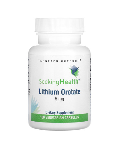 Літій оротат, 5 мг, Lithium Orotate, Seeking Health, 100 вегетаріанських капсул