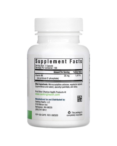 P-5-P (піридоксальфосфат), 25 мг, P-5-P, Seeking Health, 100 вегетаріанських капсул
