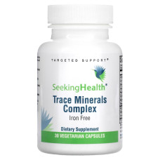 Комплекс микроэлементов без железа, Trace Minerals Complex, Iron Free, Seeking Health, 30 вегетарианских капсул