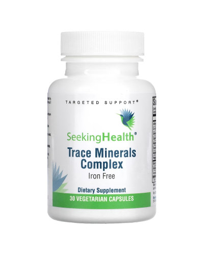 Комплекс мікроелементів без заліза, Trace Minerals Complex, Iron Free, Seeking Health, 30 вегетаріанських капсул