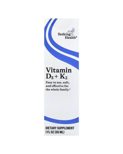 Уцінка Вітамін D3+K2 у краплях, Vitamin D3+K2 Drops, Seeking Health, 30 мл (пошкоджена коробка)