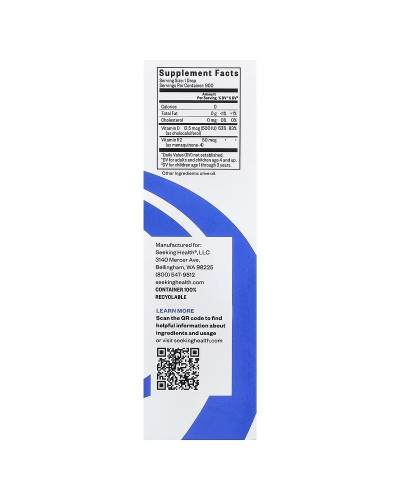 Уцінка Вітамін D3+K2 у краплях, Vitamin D3+K2 Drops, Seeking Health, 30 мл (пошкоджена коробка)