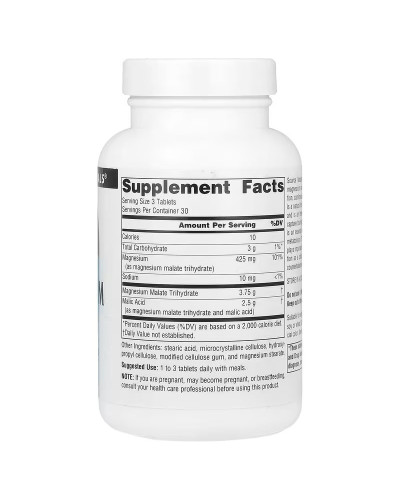 Магній малат, Magnesium Malate, Source Naturals, 90 таблеток