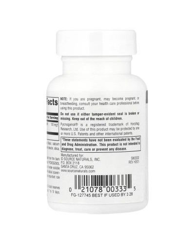 Пікногенол, 100 мг, Екстракт Соснової Кору, Pycnogenol, Source Naturals, 60 таблеток Пікногенол, 100 мг, Екстракт Соснової Кору, Pycnogenol, Source Naturals, 60 таблеток