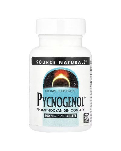 Пікногенол, 100 мг, Екстракт Соснової Кору, Pycnogenol, Source Naturals, 60 таблеток