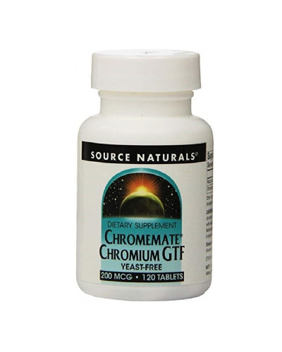 Хром GTF 200 мкг, ChromeMate, Source Naturals, 120 таблеток