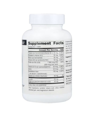 Комплекс вітамінів B, 50 мг, B-50 Complex, Source Naturals, 100 таблеток
