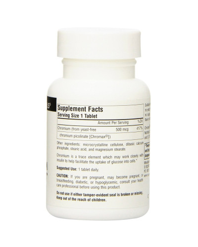 Ультра Хром Піколінат 500 мкг, Ultra Chromium Picolinate, Source Naturals, 60 таблеток