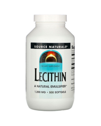 Лецитин, 1200мг, Lecithin, Source Naturals, 500 желатиновых капсул