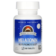 Мелатонин 1мг, Sleep Science, Source Naturals, 100 таблеток