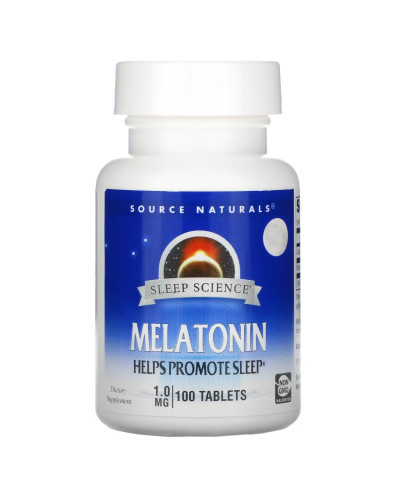 Мелатонін 1мг, Sleep Science, Source Naturals, 100 таблеток