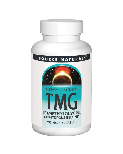 Триметилгліцин, ТМГ, TMG, 750 мг, Source Naturals, 60 таблеток