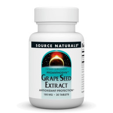 Экстракт виноградных косточек, 100 мг, Grape Seed Extract, Proanthodyn, Source Naturals, 30 таблеток