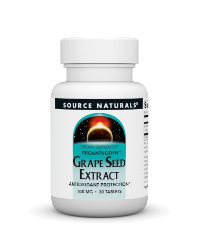 Екстракт виноградних кісточок, 100 мг, Grape Seed Extract, Proanthodyn, Source Naturals, 30 таблеток