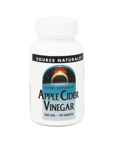 Яблучний Оцет, 500 мг, Apple Cider Vinegar, Source Naturals, 90 таблеток