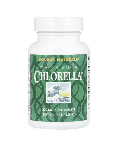 Хлорелла, 200 мг, Yaeyama Chlorella, Source Naturals, 300 таблеток