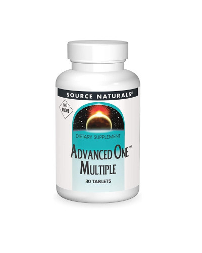 Мультивитамины и Минералы, без железа, Advanced One Multiple No Iron, Source Naturals, 30 таблеток