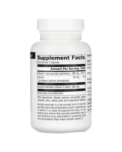 Аскорбил Пальмитат, 500 мг, Ascorbyl Palmitate, Source Naturals, 90 капсул