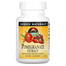Экстракт граната, 500 мг, Pomegranate Extract, Source Naturals, 60 таблеток