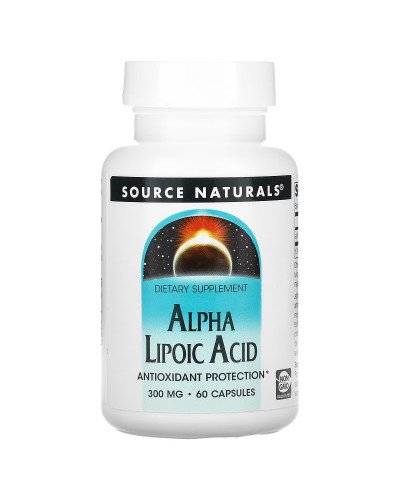 Альфа-ліпоєва кислота, 300 мг, Alpha Lipoic Acid, Source Naturals, 60 капсул