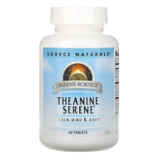 Теанин Серен, Serene Science, Source Naturals, 60 таблеток