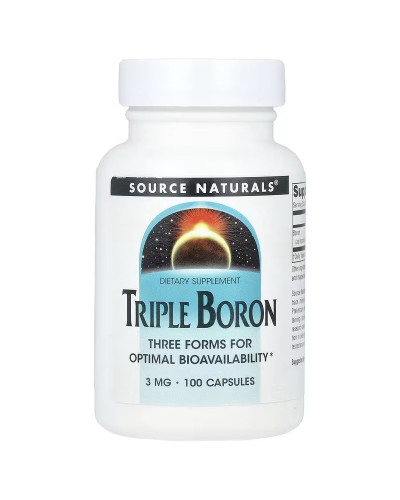 Бор тройной, 3 мг, Triple Boron, Source Naturals, 100 капсул