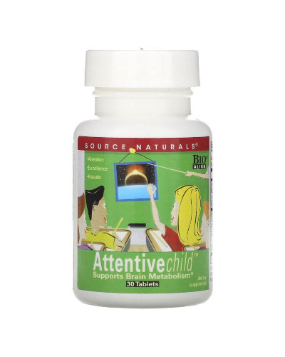 Комплекс Внимательный Ребенок, Attentive Child, Source Naturals, 30 таблеток
