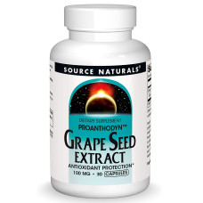 Экстракт виноградных косточек, 100 мг, Grape Seed Extract, Proanthodyn, Source Naturals, 30 капсул