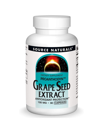 Екстракт виноградних кісточок, 100 мг, Grape Seed Extract, Proanthodyn, Source Naturals, 30 капсул