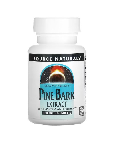 Экстракт сосновой коры, 150 мг, Pine Bark Extract, Source Naturals, 60 таблеток