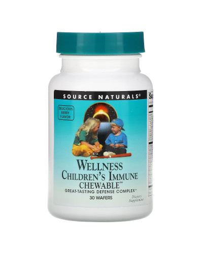 Дитячі Жувальні Вітаміни для Імунної Системи, смак ягід, Wellness, Children's Immune Chewable, Source Naturals, 30 пластинок